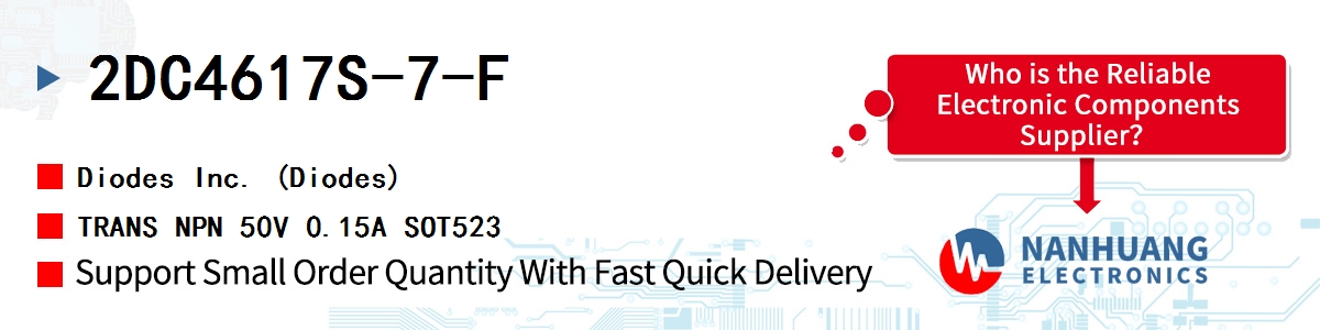 2DC4617S-7-F Diodes TRANS NPN 50V 0.15A SOT523