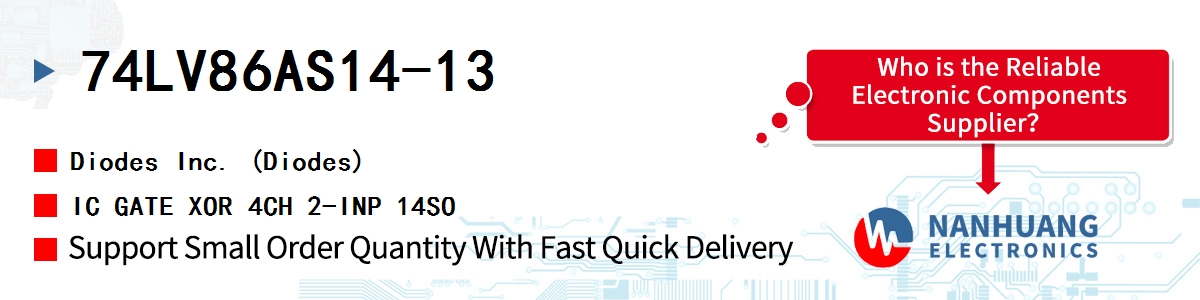 74LV86AS14-13 Diodes IC GATE XOR 4CH 2-INP 14SO