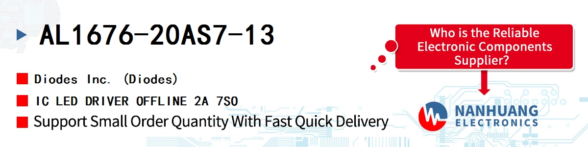 AL1676-20AS7-13 Diodes IC LED DRIVER OFFLINE 2A 7SO