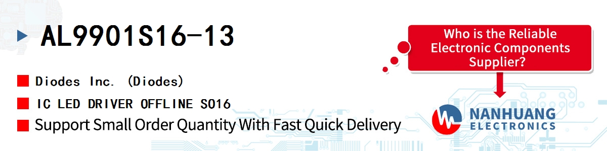 AL9901S16-13 Diodes IC LED DRIVER OFFLINE SO16