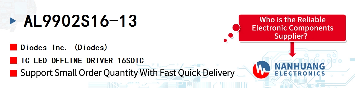 AL9902S16-13 Diodes IC LED OFFLINE DRIVER 16SOIC