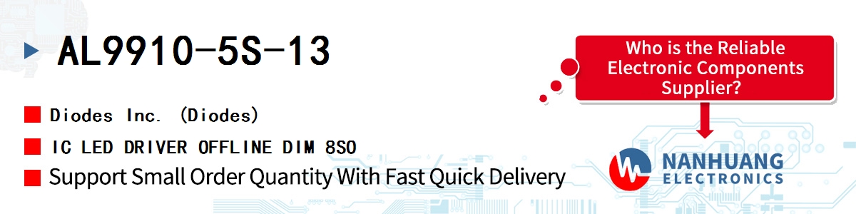 AL9910-5S-13 Diodes IC LED DRIVER OFFLINE DIM 8SO