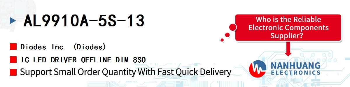 AL9910A-5S-13 Diodes IC LED DRIVER OFFLINE DIM 8SO