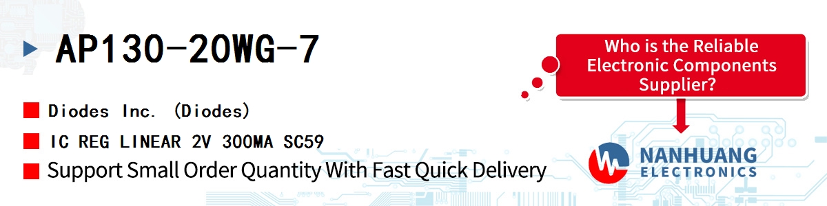 AP130-20WG-7 Diodes IC REG LINEAR 2V 300MA SC59
