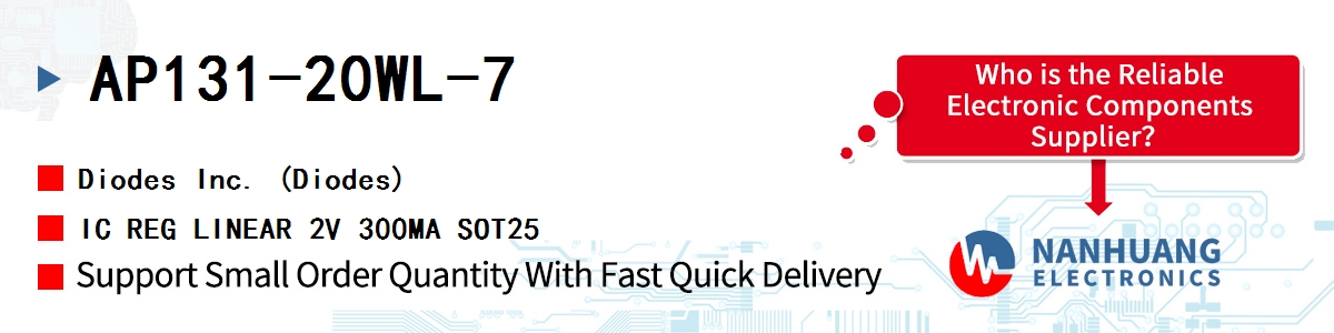 AP131-20WL-7 Diodes IC REG LINEAR 2V 300MA SOT25