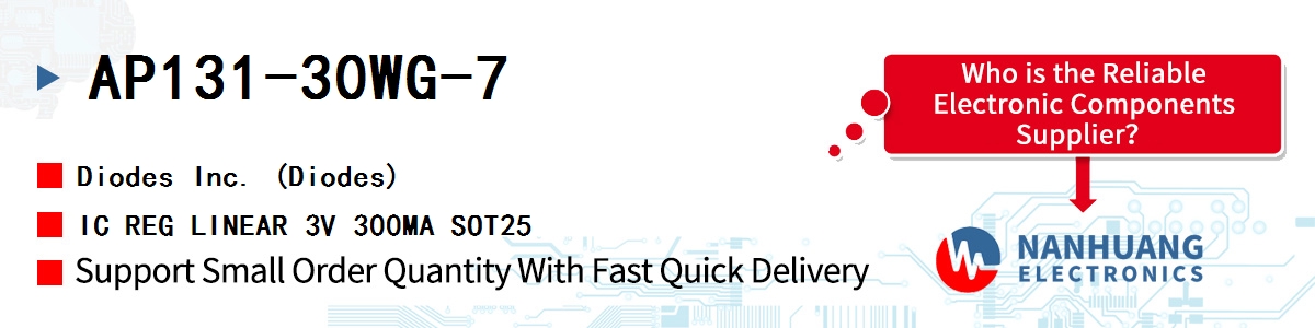 AP131-30WG-7 Diodes IC REG LINEAR 3V 300MA SOT25
