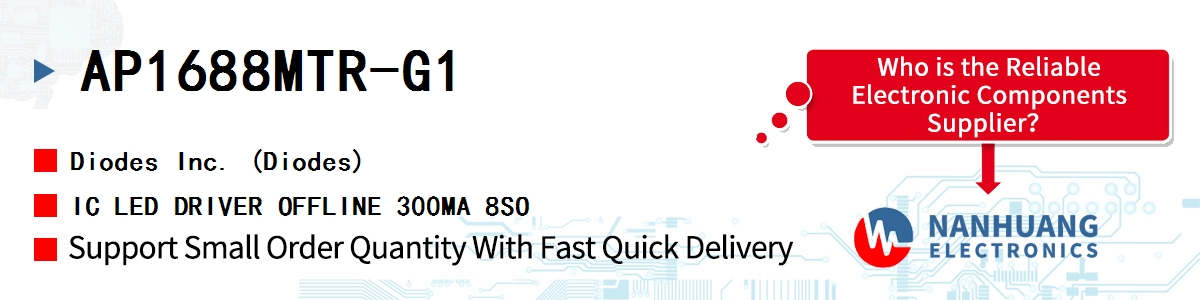 AP1688MTR-G1 Diodes IC LED DRIVER OFFLINE 300MA 8SO