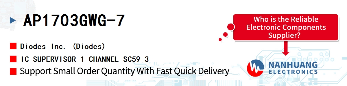 AP1703GWG-7 Diodes IC SUPERVISOR 1 CHANNEL SC59-3