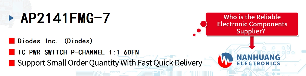 AP2141FMG-7 Diodes IC PWR SWITCH P-CHANNEL 1:1 6DFN