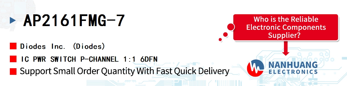 AP2161FMG-7 Diodes IC PWR SWITCH P-CHANNEL 1:1 6DFN