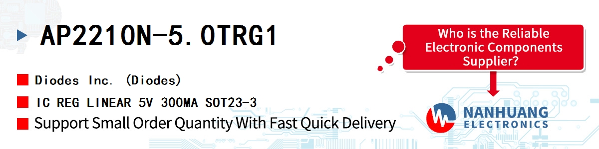 AP2210N-5.0TRG1 Diodes IC REG LINEAR 5V 300MA SOT23-3