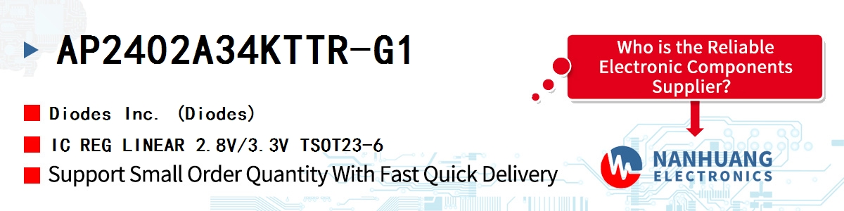 AP2402A34KTTR-G1 Diodes IC REG LINEAR 2.8V/3.3V TSOT23-6