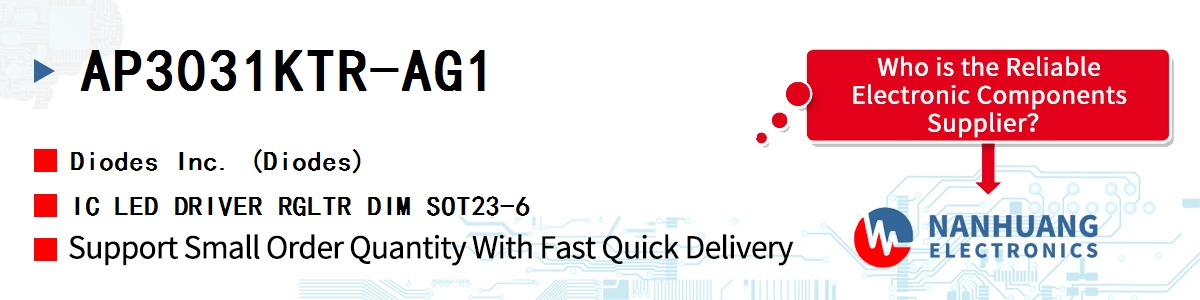 AP3031KTR-AG1 Diodes IC LED DRIVER RGLTR DIM SOT23-6