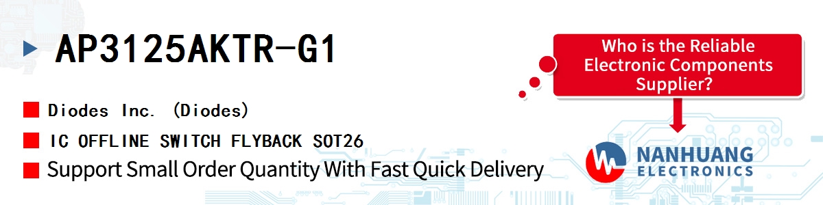 AP3125AKTR-G1 Diodes IC OFFLINE SWITCH FLYBACK SOT26