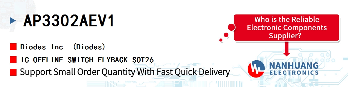 AP3302AEV1 Diodes IC OFFLINE SWITCH FLYBACK SOT26