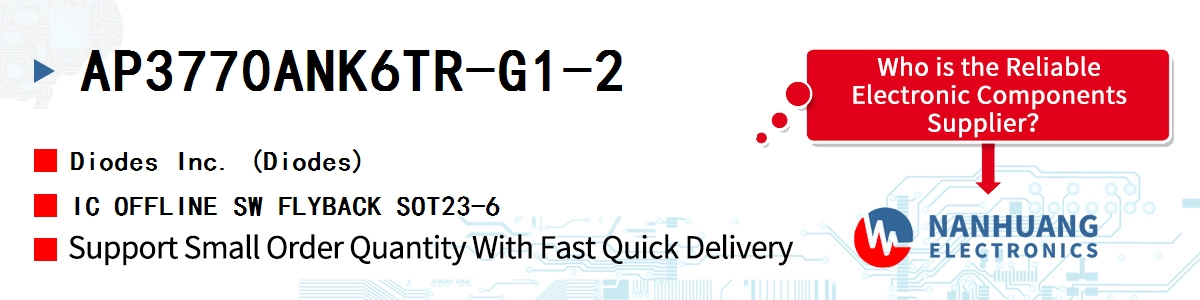 AP3770ANK6TR-G1-2 Diodes IC OFFLINE SW FLYBACK SOT23-6