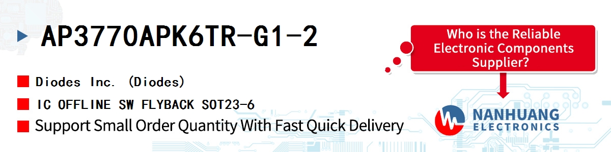 AP3770APK6TR-G1-2 Diodes IC OFFLINE SW FLYBACK SOT23-6