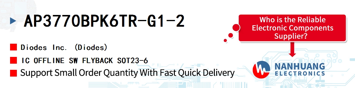 AP3770BPK6TR-G1-2 Diodes IC OFFLINE SW FLYBACK SOT23-6