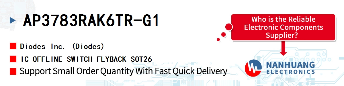 AP3783RAK6TR-G1 Diodes IC OFFLINE SWITCH FLYBACK SOT26