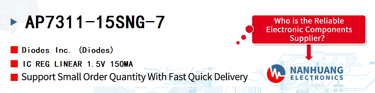 AP7311-15SNG-7 Diodes IC REG LINEAR 1.5V 150MA