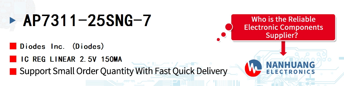 AP7311-25SNG-7 Diodes IC REG LINEAR 2.5V 150MA