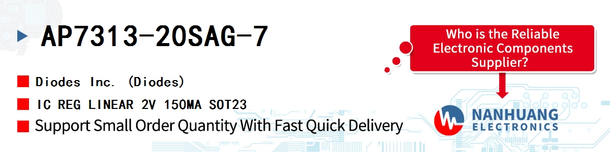 AP7313-20SAG-7 Diodes IC REG LINEAR 2V 150MA SOT23