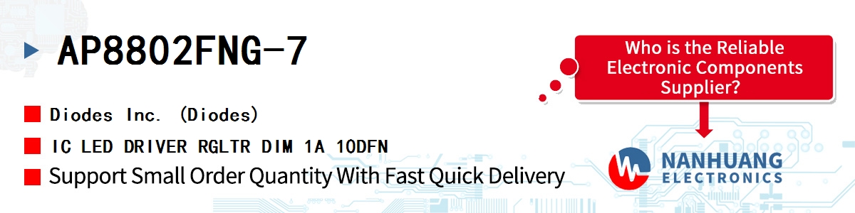 AP8802FNG-7 Diodes IC LED DRIVER RGLTR DIM 1A 10DFN