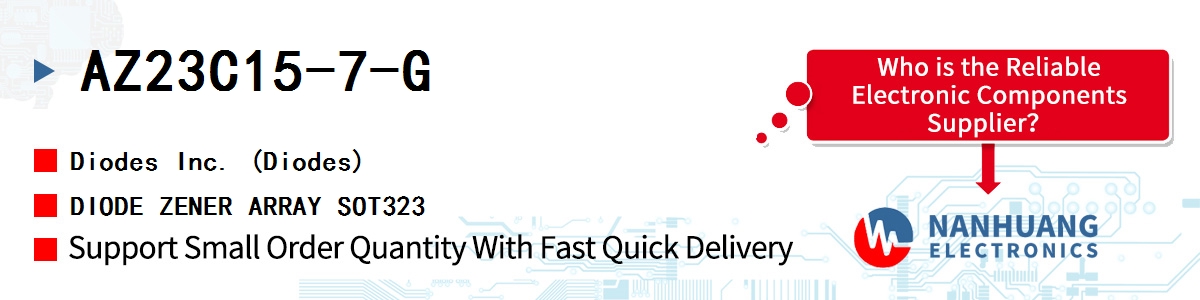 AZ23C15-7-G Diodes DIODE ZENER ARRAY SOT323