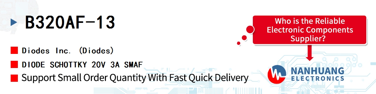 B320AF-13 Diodes DIODE SCHOTTKY 20V 3A SMAF