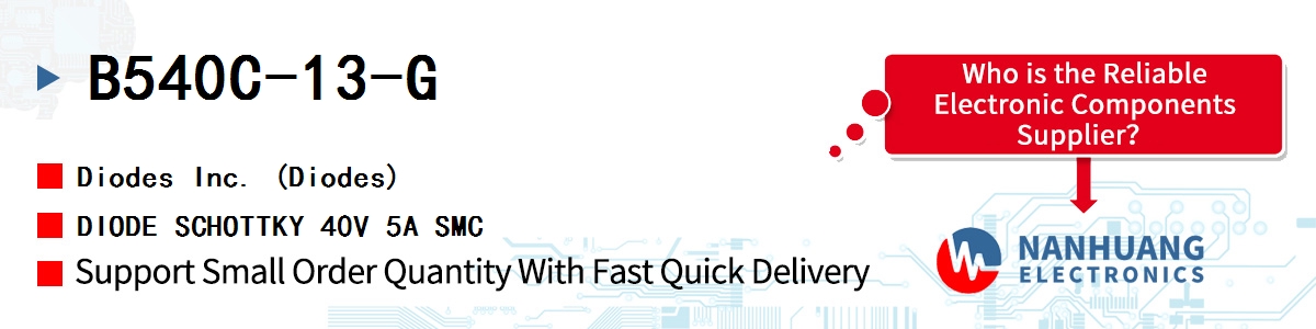 B540C-13-G Diodes DIODE SCHOTTKY 40V 5A SMC