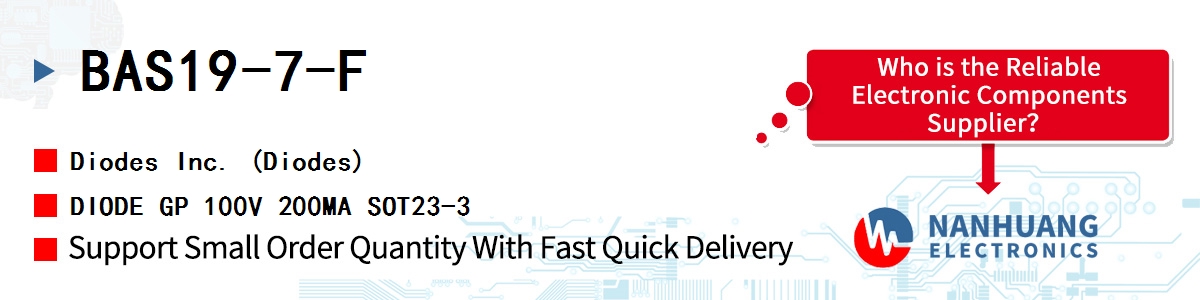 BAS19-7-F Diodes DIODE GP 100V 200MA SOT23-3