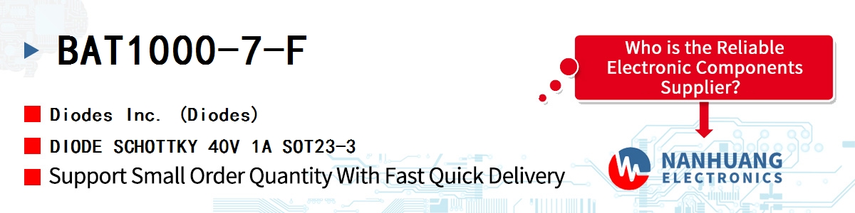 BAT1000-7-F Diodes DIODE SCHOTTKY 40V 1A SOT23-3