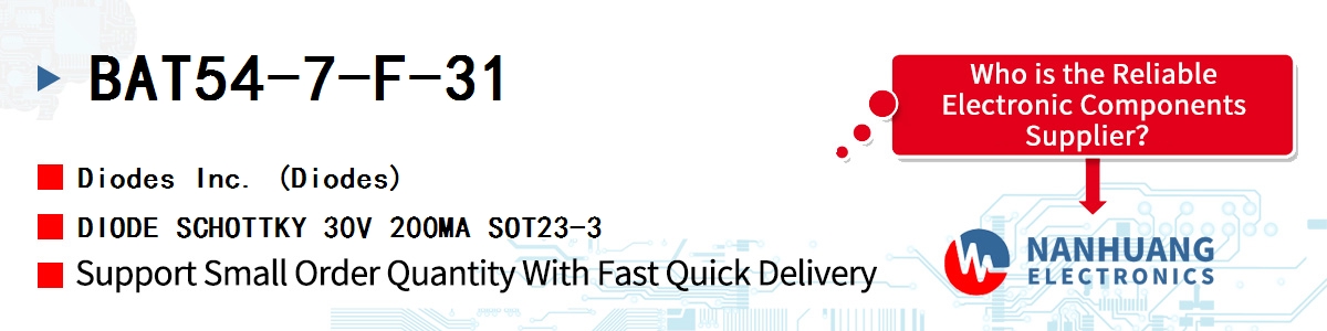 BAT54-7-F-31 Diodes DIODE SCHOTTKY 30V 200MA SOT23-3