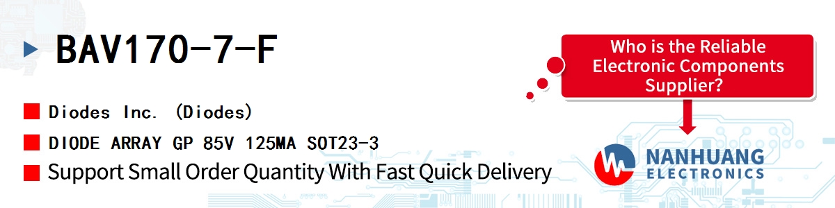 BAV170-7-F Diodes DIODE ARRAY GP 85V 125MA SOT23-3