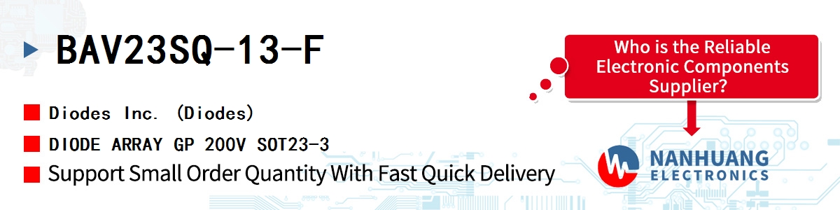 BAV23SQ-13-F Diodes DIODE ARRAY GP 200V SOT23-3