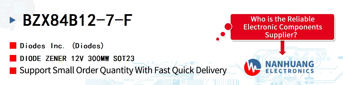 BZX84B12-7-F Diodes DIODE ZENER 12V 300MW SOT23