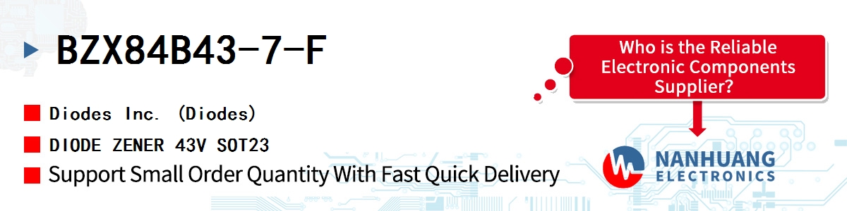 BZX84B43-7-F Diodes DIODE ZENER 43V SOT23