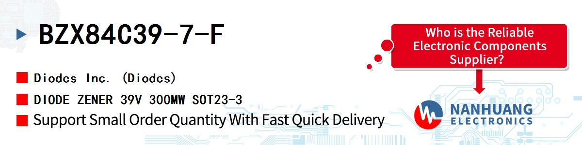 BZX84C39-7-F Diodes DIODE ZENER 39V 300MW SOT23-3