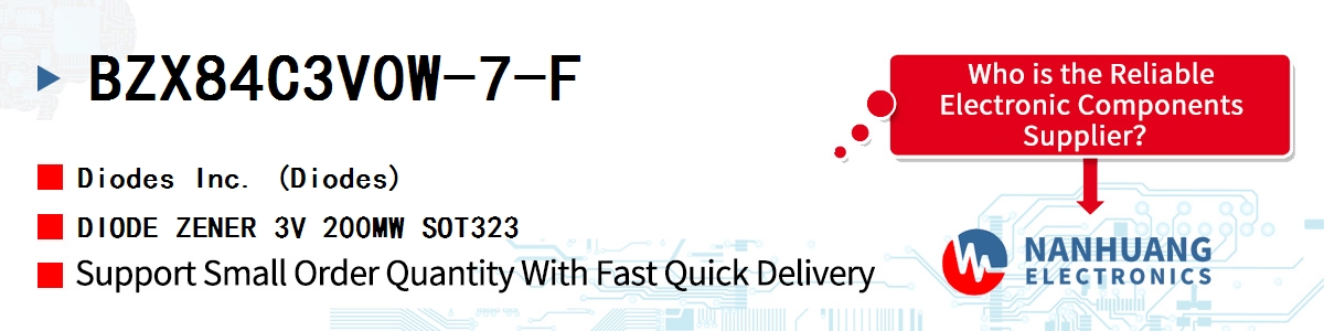 BZX84C3V0W-7-F Diodes DIODE ZENER 3V 200MW SOT323
