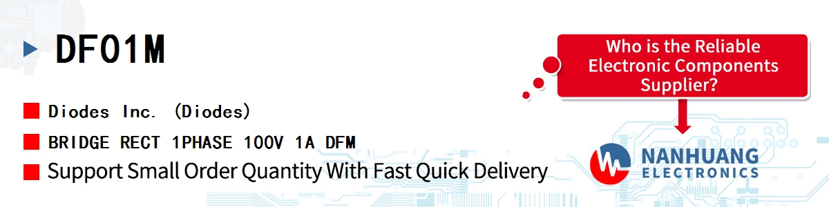 DF01M Diodes BRIDGE RECT 1PHASE 100V 1A DFM