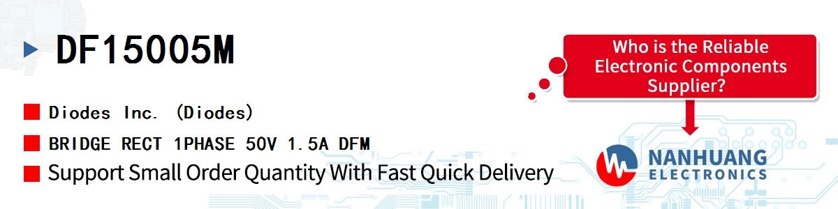 DF15005M Diodes BRIDGE RECT 1PHASE 50V 1.5A DFM