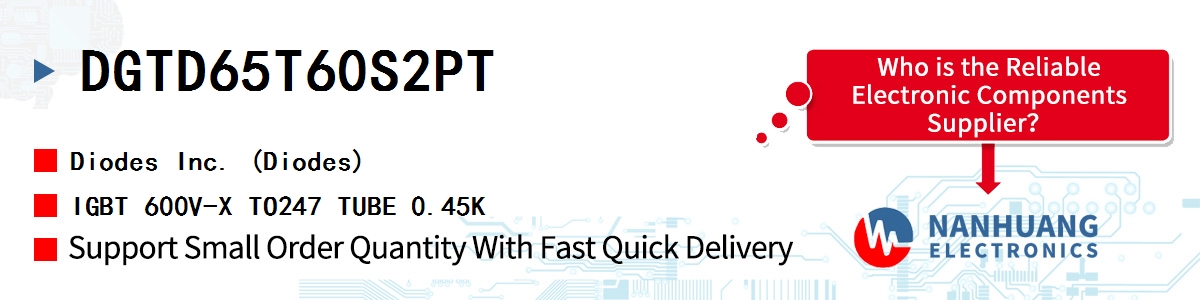 DGTD65T60S2PT Diodes IGBT 600V-X TO247 TUBE 0.45K