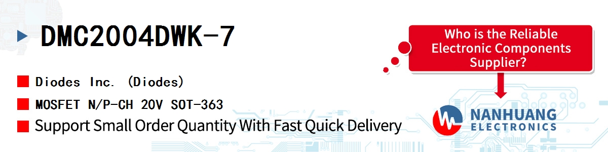 DMC2004DWK-7 Diodes MOSFET N/P-CH 20V SOT-363