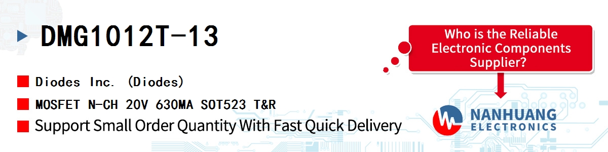 DMG1012T-13 Diodes MOSFET N-CH 20V 630MA SOT523 T&R