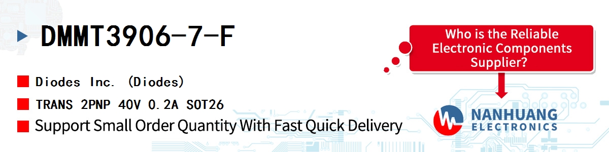 DMMT3906-7-F Diodes TRANS 2PNP 40V 0.2A SOT26