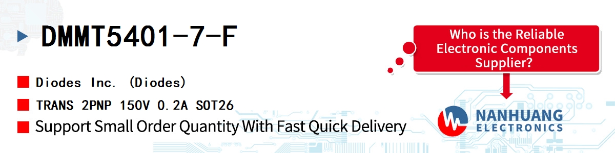 DMMT5401-7-F Diodes TRANS 2PNP 150V 0.2A SOT26