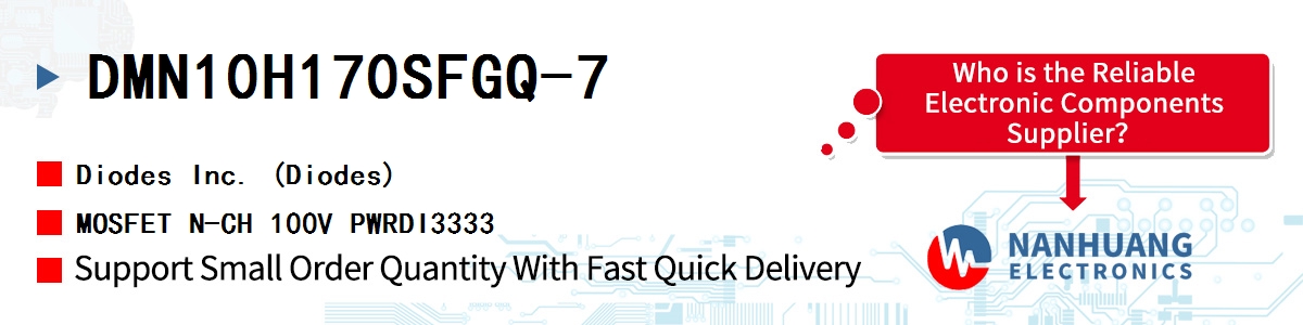 DMN10H170SFGQ-7 Diodes MOSFET N-CH 100V PWRDI3333