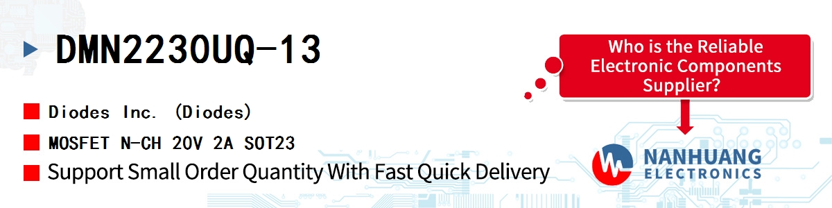 DMN2230UQ-13 Diodes MOSFET N-CH 20V 2A SOT23