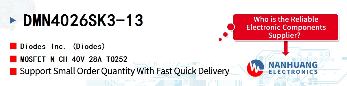 DMN4026SK3-13 Diodes MOSFET N-CH 40V 28A TO252
