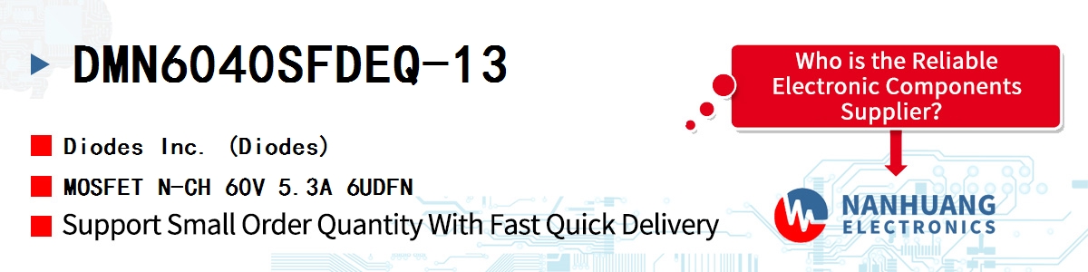 DMN6040SFDEQ-13 Diodes MOSFET N-CH 60V 5.3A 6UDFN